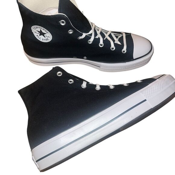 NEW MEN'S CONVERSE BLACKāCANVAS PLATFORM SNEAKERS Size 13 Rare - Picture 7 of 7